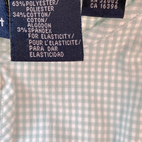 Vintage Lizsport button down gingham top with pockets size 6 - Picture 6 of 7